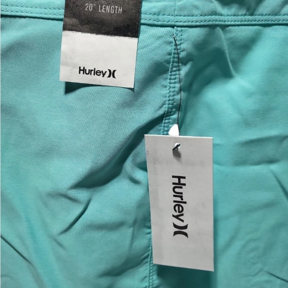 New Hurley Men’s Swim Trunks Sz 38 Aqua Board Shorts Stretch Drawstring NWT - Picture 4 of 4